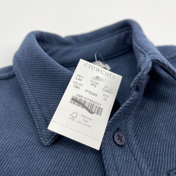 J.Crew Crewcuts Boys Long Sleeve Seaboard Soft Knit Shirt in Blue Size 10 NEW - Picture 6 of 7